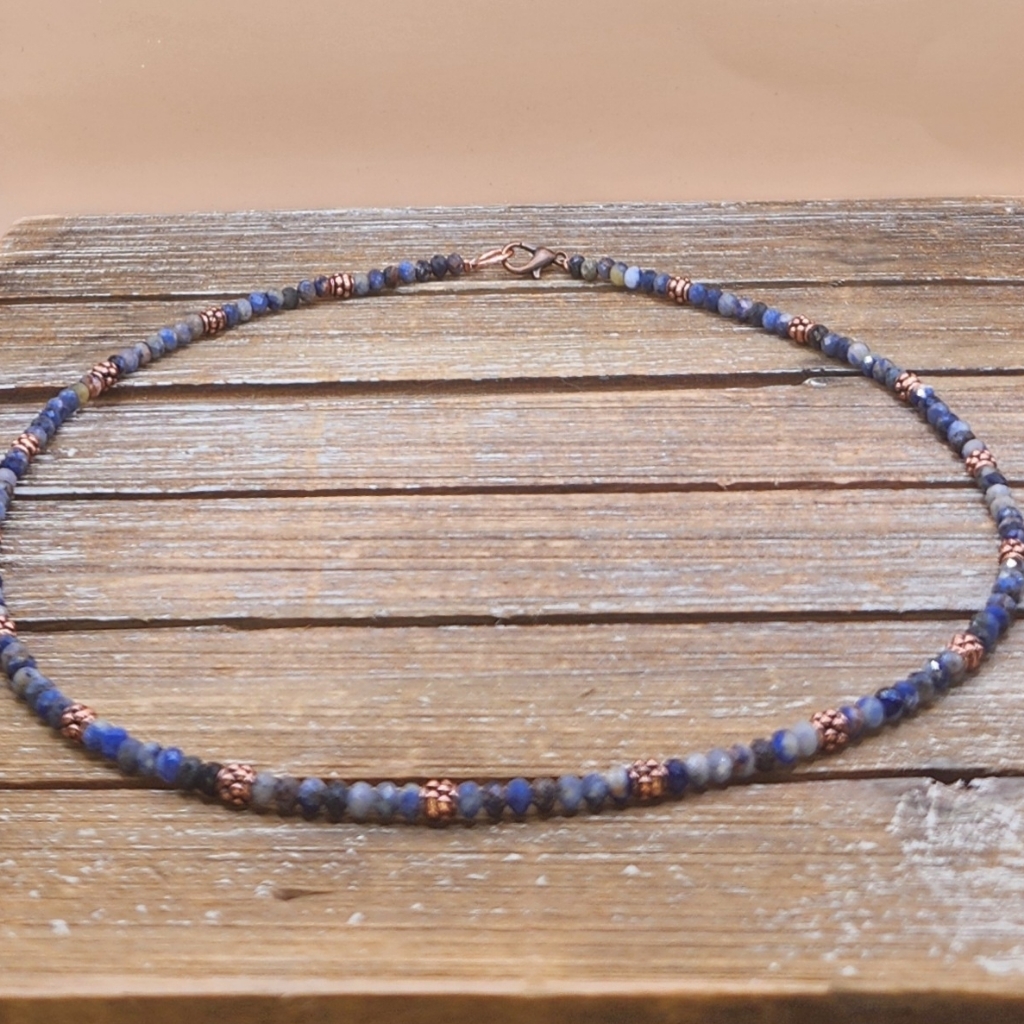 Sodalite And Copper Beaded Necklace